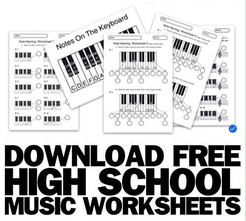 music theory worksheets for high school